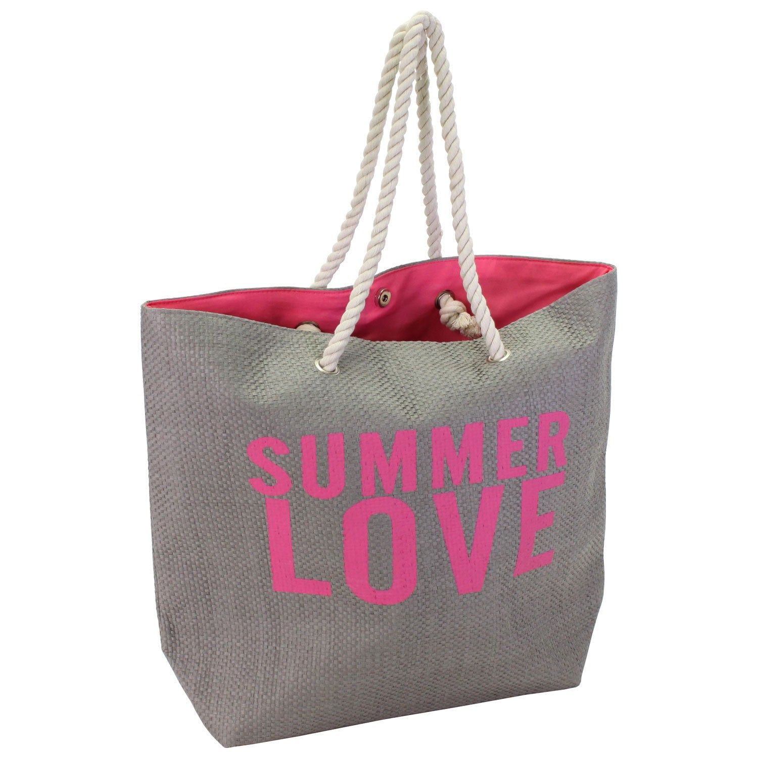 Strandtasche "Summer Love" grau