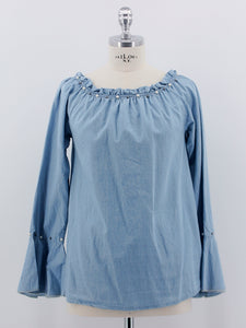 Bluse "Jeans" mit Perlen