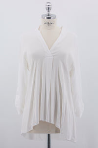 Bluse "V", weiss