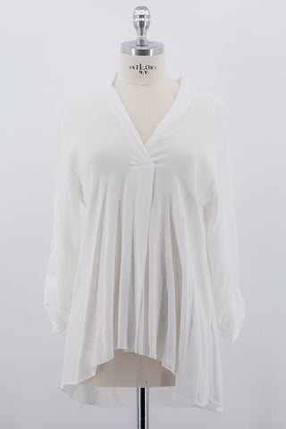 Bluse "V", weiss