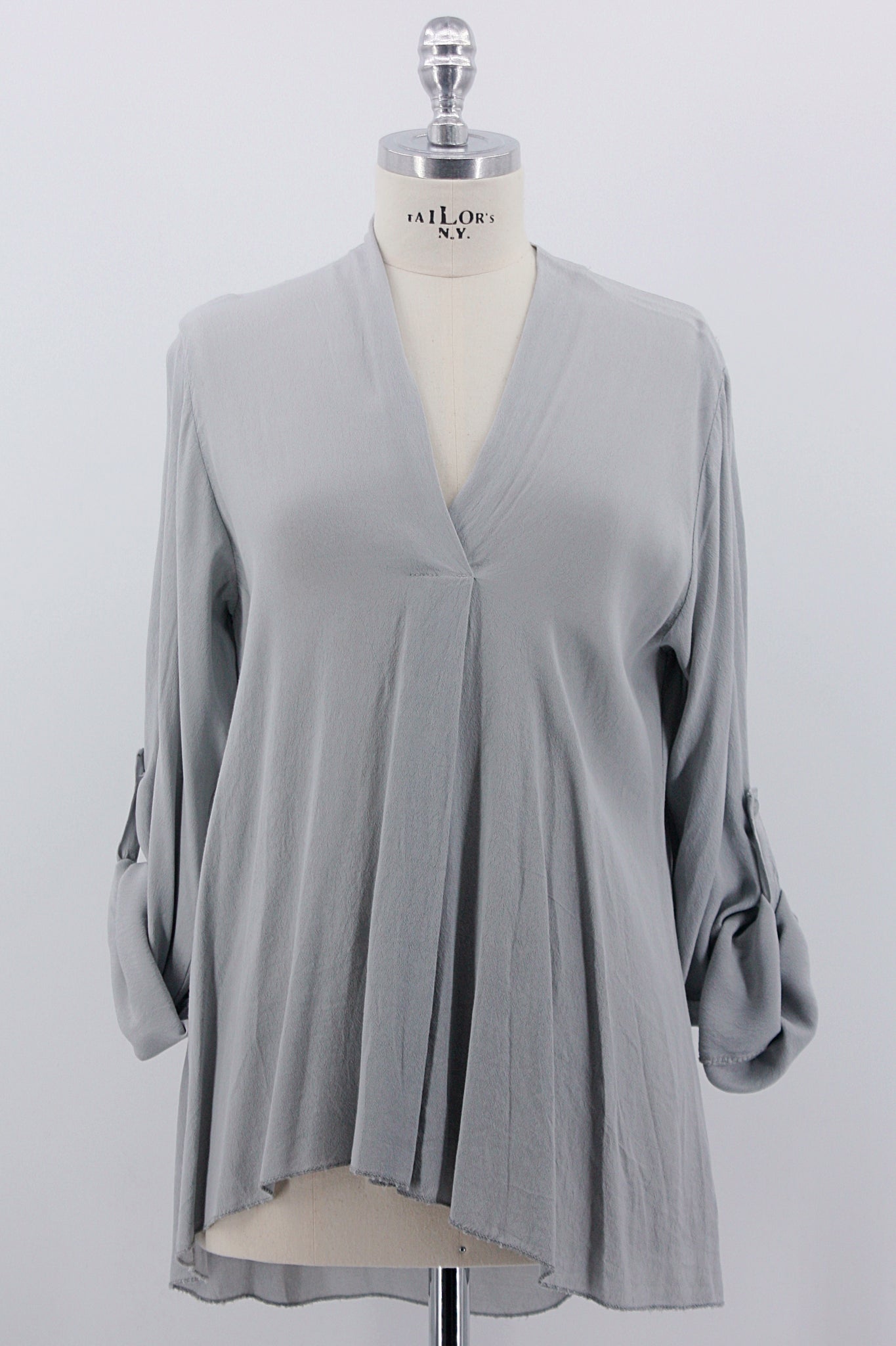 Bluse "V", grau