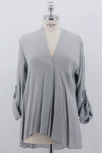 Bluse "V", grau