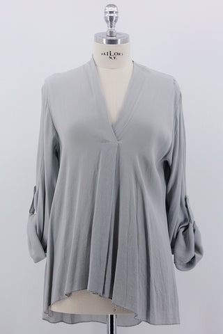 Bluse "V", grau