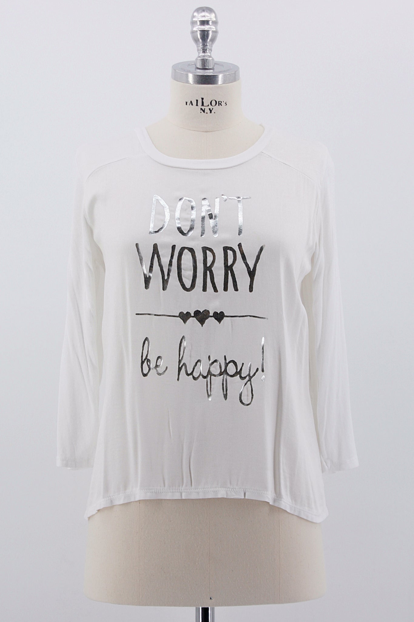 Shirt "Don`t Worry" weiss