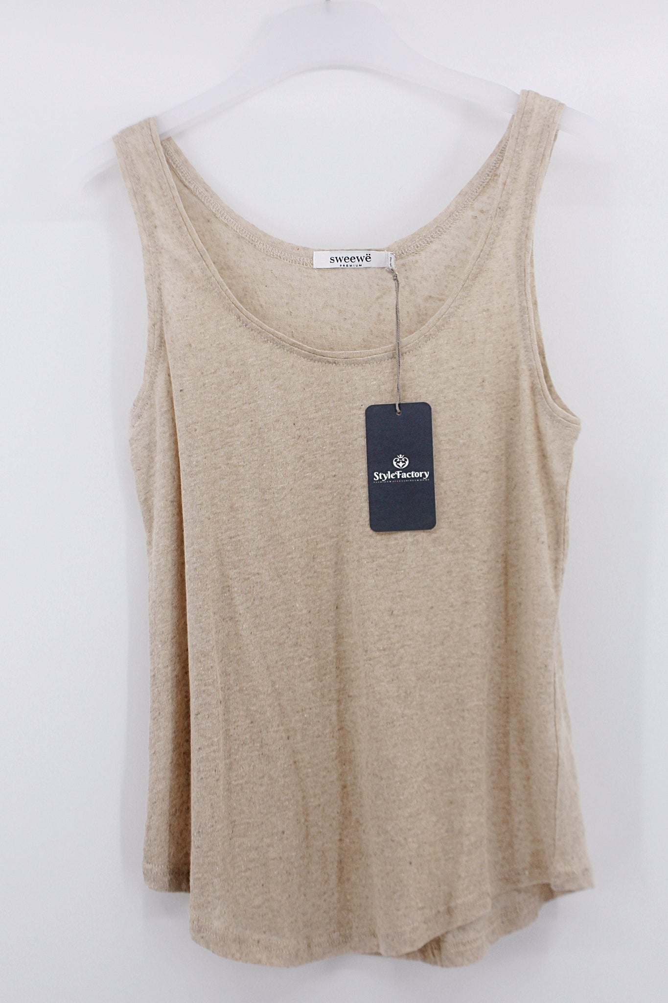 Basic Top meliert, beige