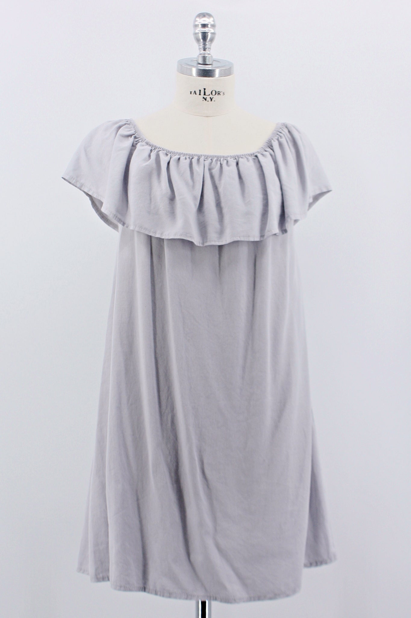 Bluse "Off Shoulder" grau