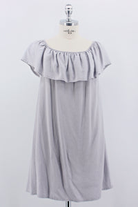 Bluse "Off Shoulder" grau