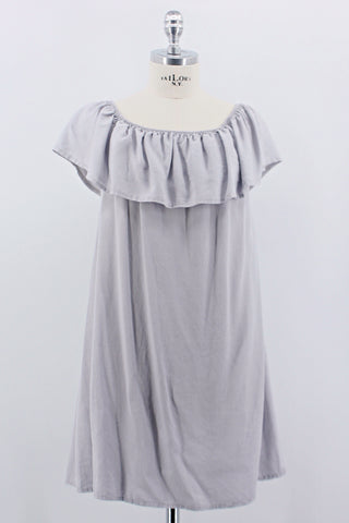 Bluse "Off Shoulder" grau
