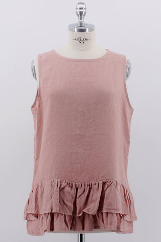 Leinen Bluse, rosa