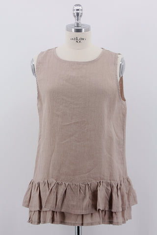 Leinen Bluse, beige