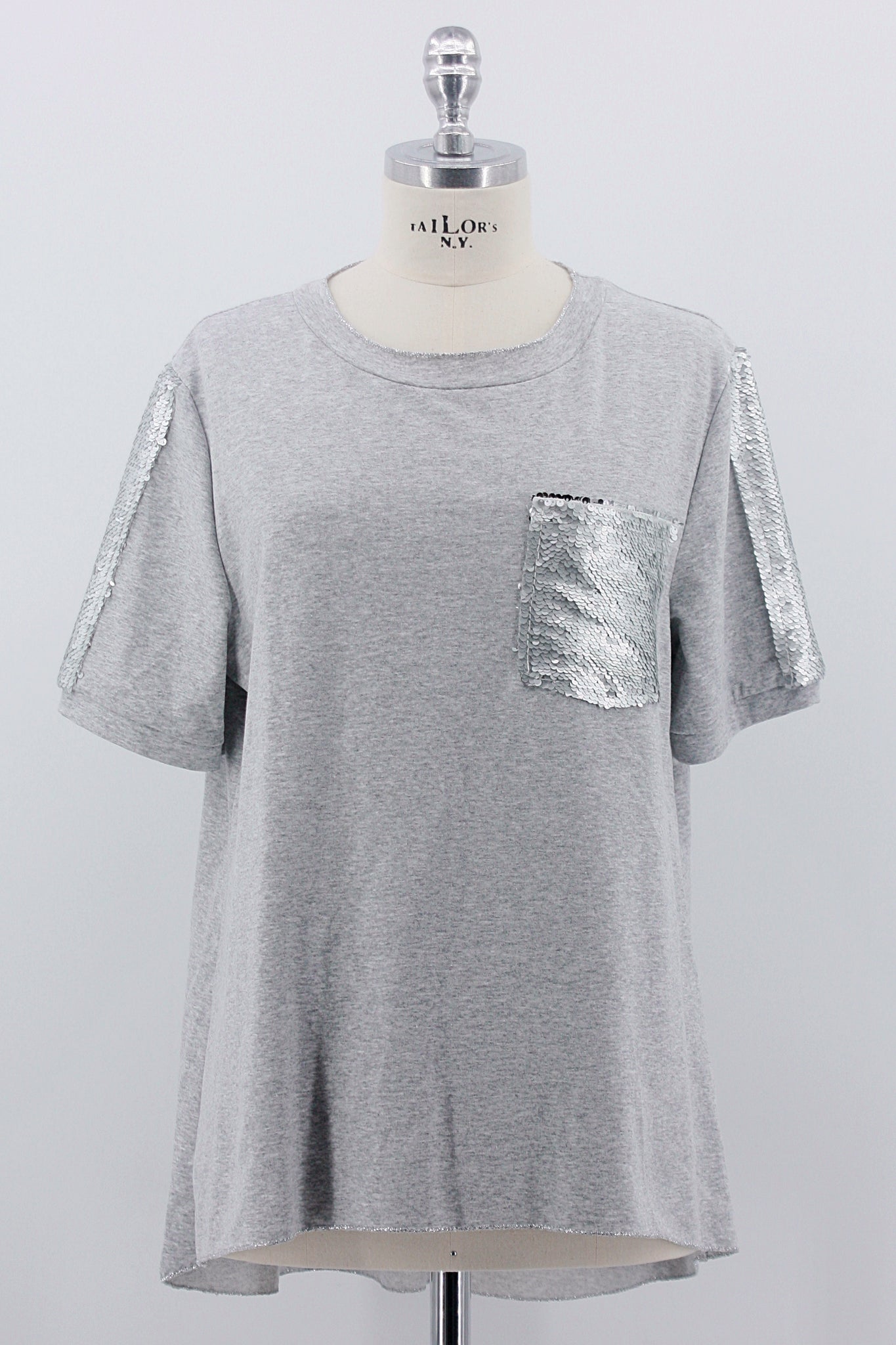 Shirt "Pailette", grau