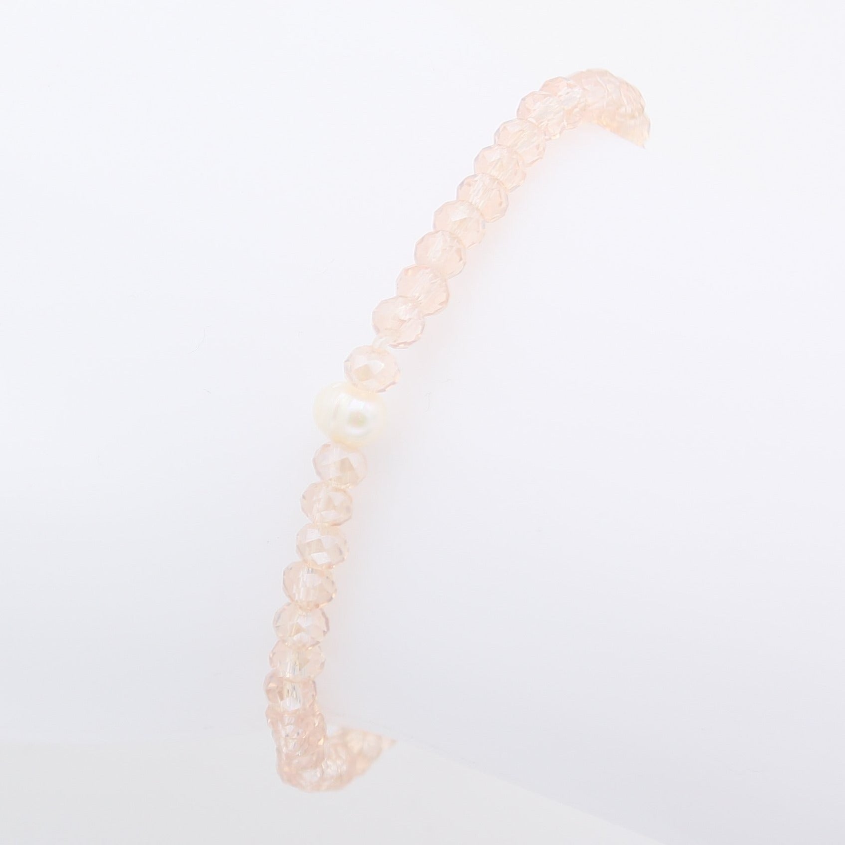 Armband "Just a Touch" 4mm  rosa klar mit Perle