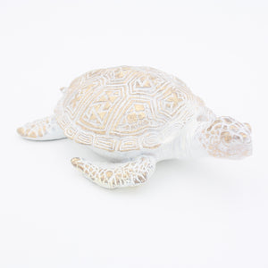 Schildkröte 13cm weiss/gold