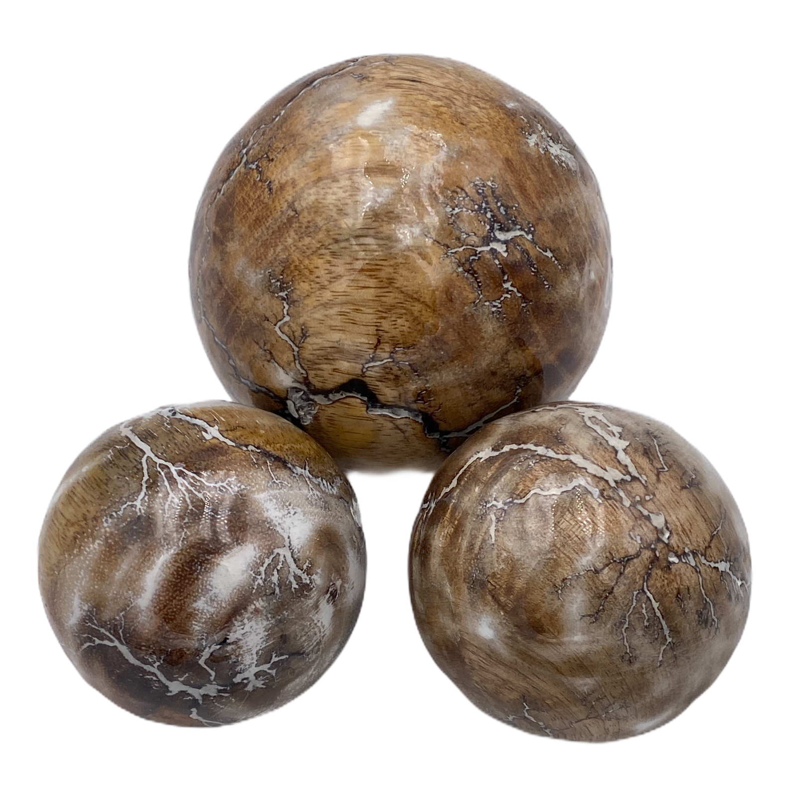 Holzball "Craquele" S+L weiss/natur