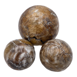 Holzball "Craquele" S+L weiss/natur