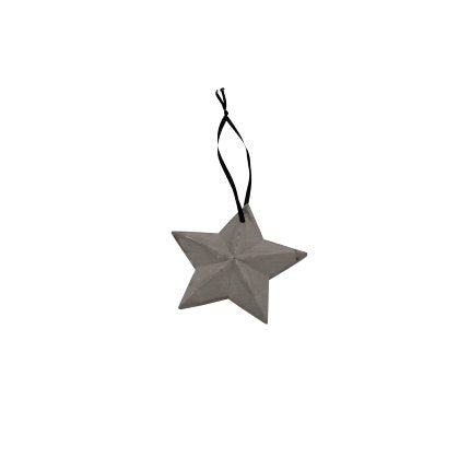Stern Ornament 9cm grau Zement