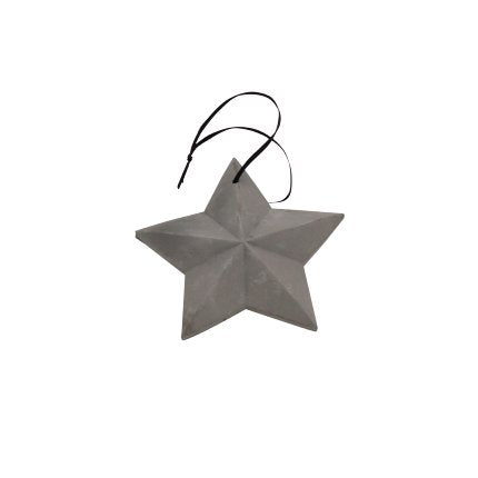 Stern Ornament 13cm grau Zement