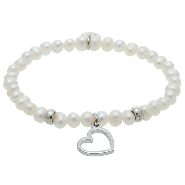HCA Crystals Perlenarmband Heart silber