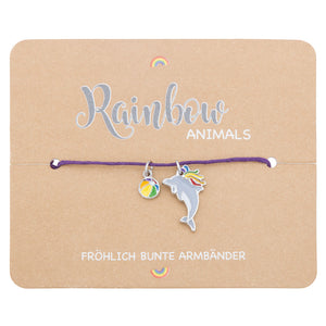 Kinder Armband Rainbow Delfin