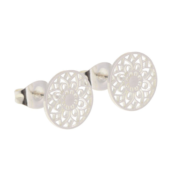 HCA Ohrstecker luck Mandala des Glücks silber