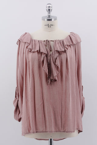 Bluse mit Rüschenkragen
