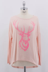 Shirt "Pinker Hirsch" rosa