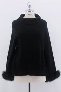 Pullover "Fur Sleeve" schwarz