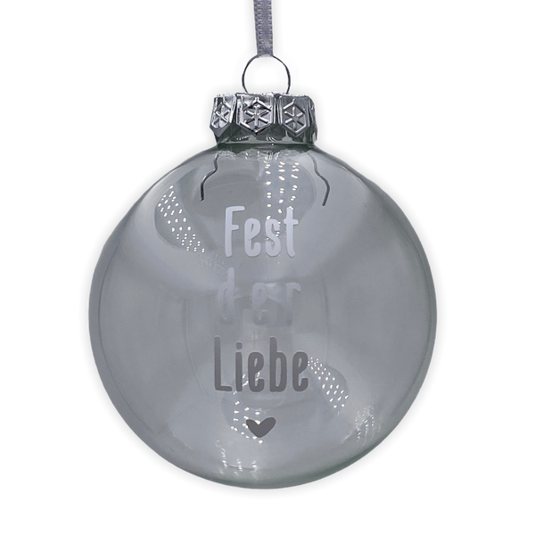 Christmas Ball "Klar" 8cm diverse Motive und Füllungen