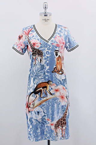 Kleid "Monkey" blau