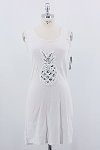 Long Shirt "Ananas", weiss