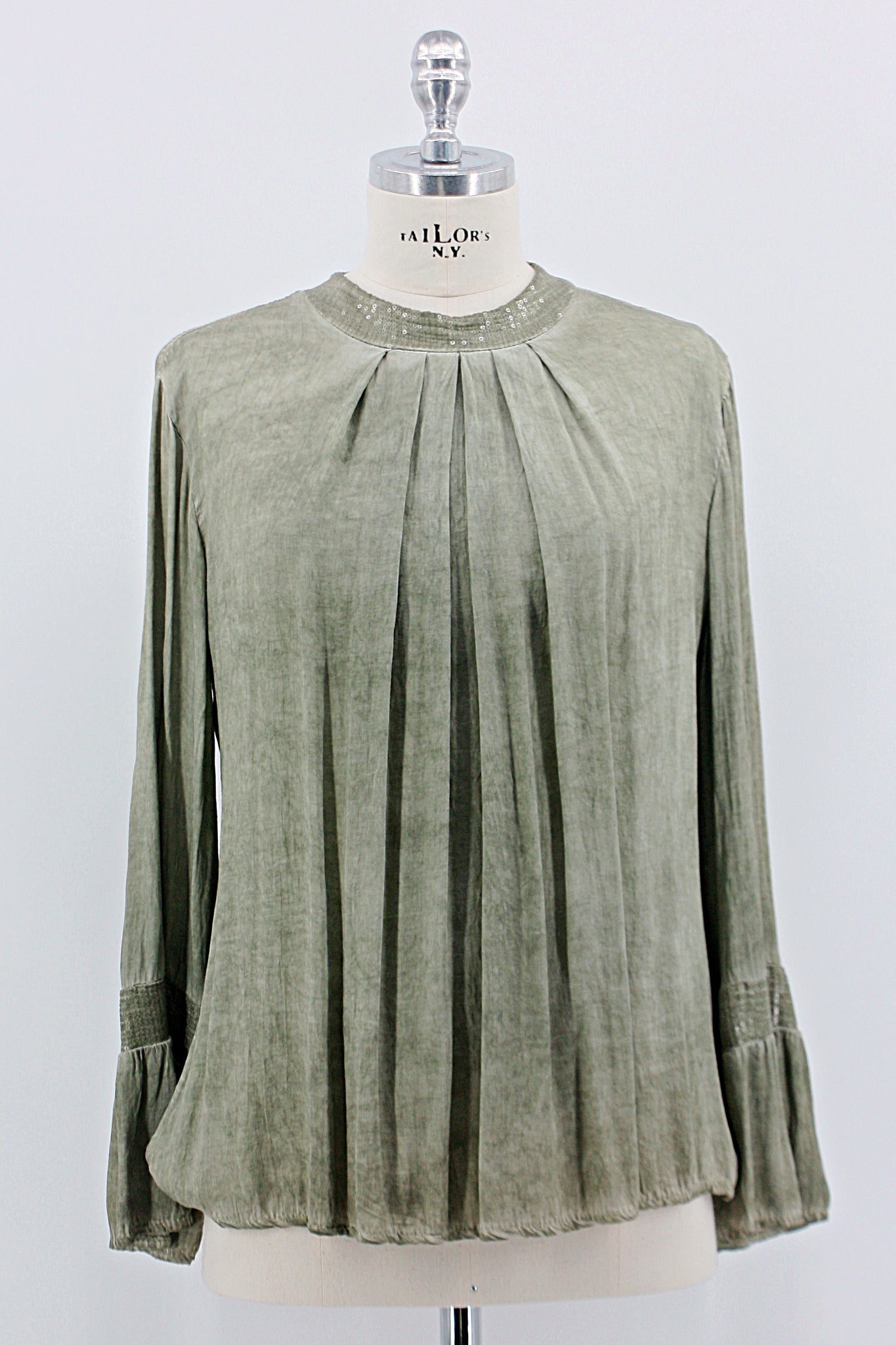 Bluse "Paillette", grün