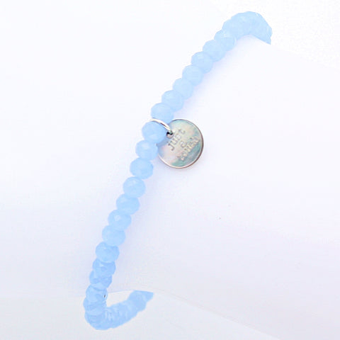 Armband "Just a Touch" 4mm hellblau Glitzer