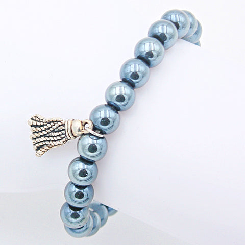 Perlenarmband "Perletti" 8mm blau
