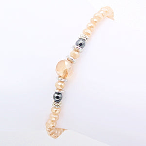 Armband "Just a Touch" 4mm beige mit Elementen