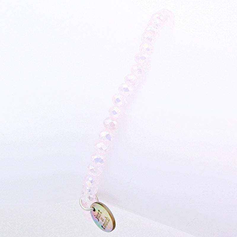 Armband "Just a Touch" 4mm rosa klar Glitzer