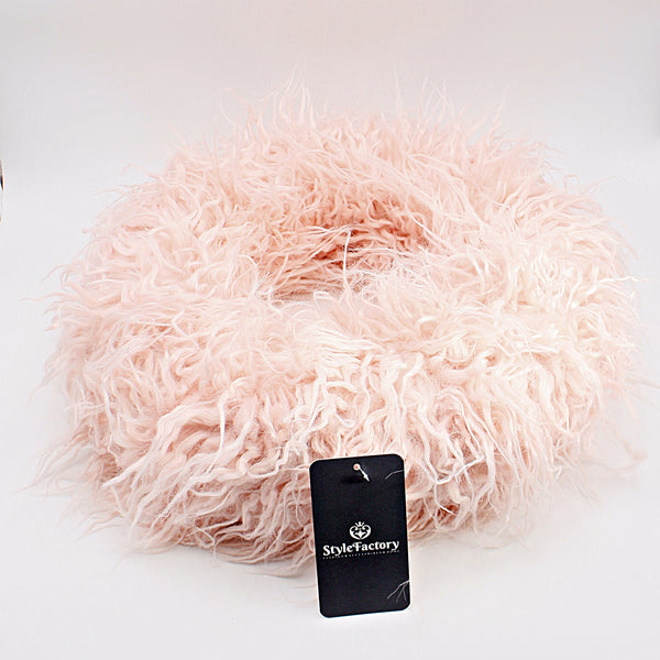 Kranz 35cm Fell in rosa, weiss, grau