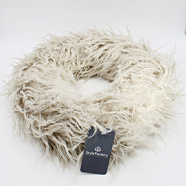Kranz 35cm Fell in rosa, weiss, grau