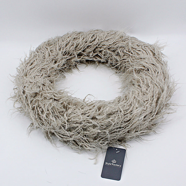 Kranz 45cm Fell in rosa, weiss, grau