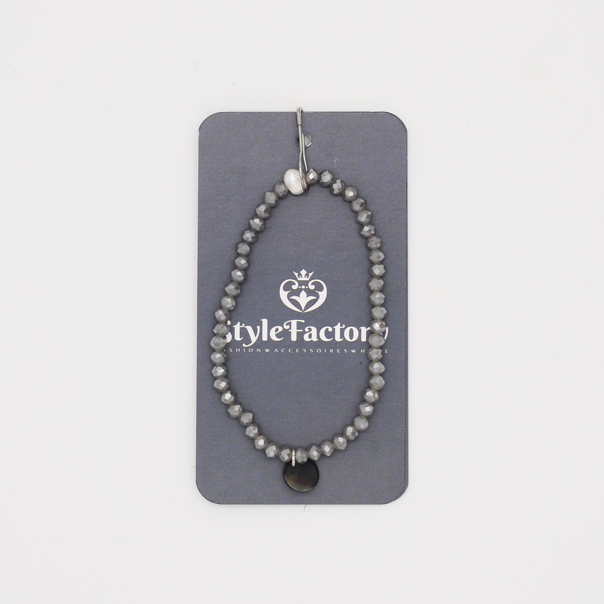 Armband "Just a Touch" grau mit Perle