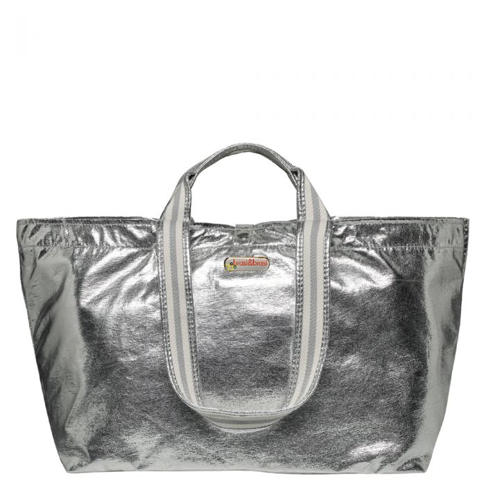 Brasi&Brasi Tasche half stripe silber