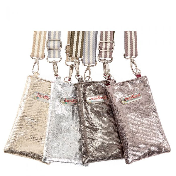 Brasi&Brasi Handy Bag Glitter Stripe silber