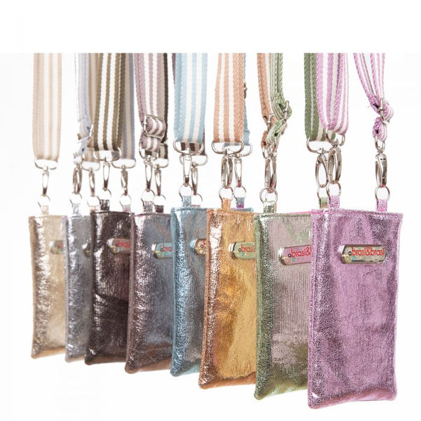 Brasi&Brasi Handy Bag Glitter Stripe silber