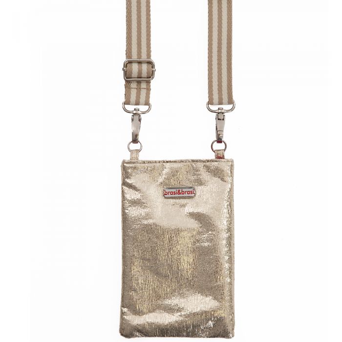 Brasi&Brasi Handy Bag Glitter Stripe gold