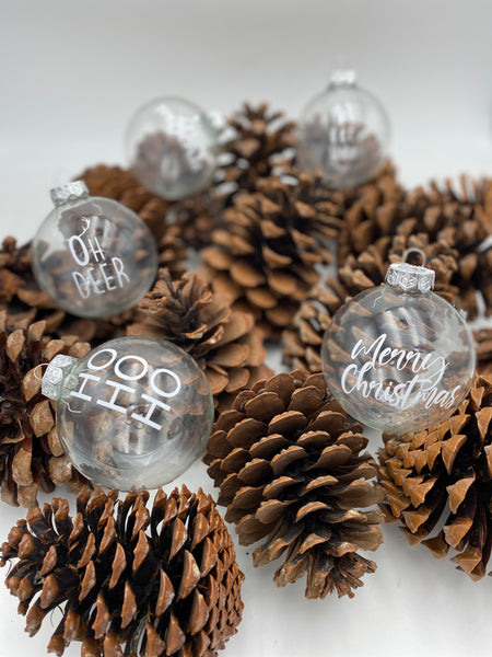 Christmas Ball "Klar" 8cm diverse Motive und Füllungen