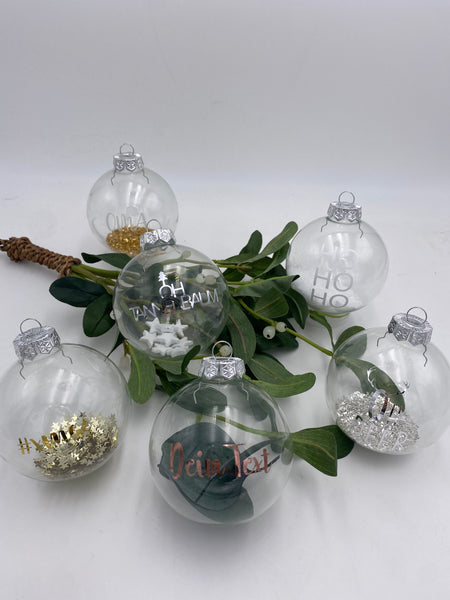 Christmas Ball "Klar" 8cm diverse Motive und Füllungen